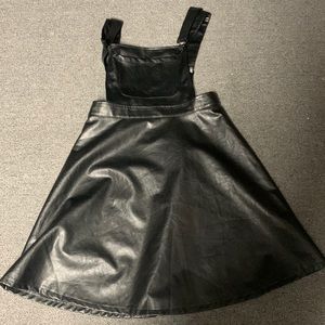 Shien Dazy leather overalls skirt